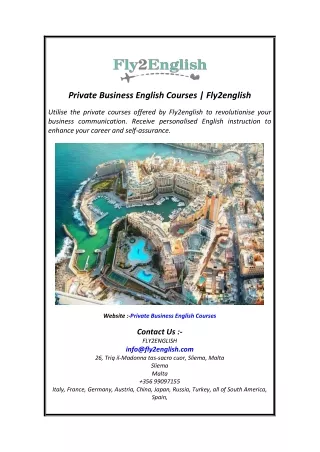Private Business English Courses  Fly2english