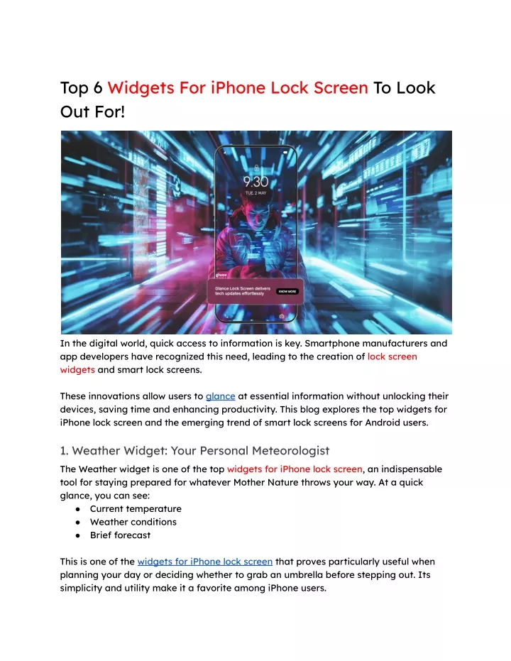 top 6 widgets for iphone lock screen to look