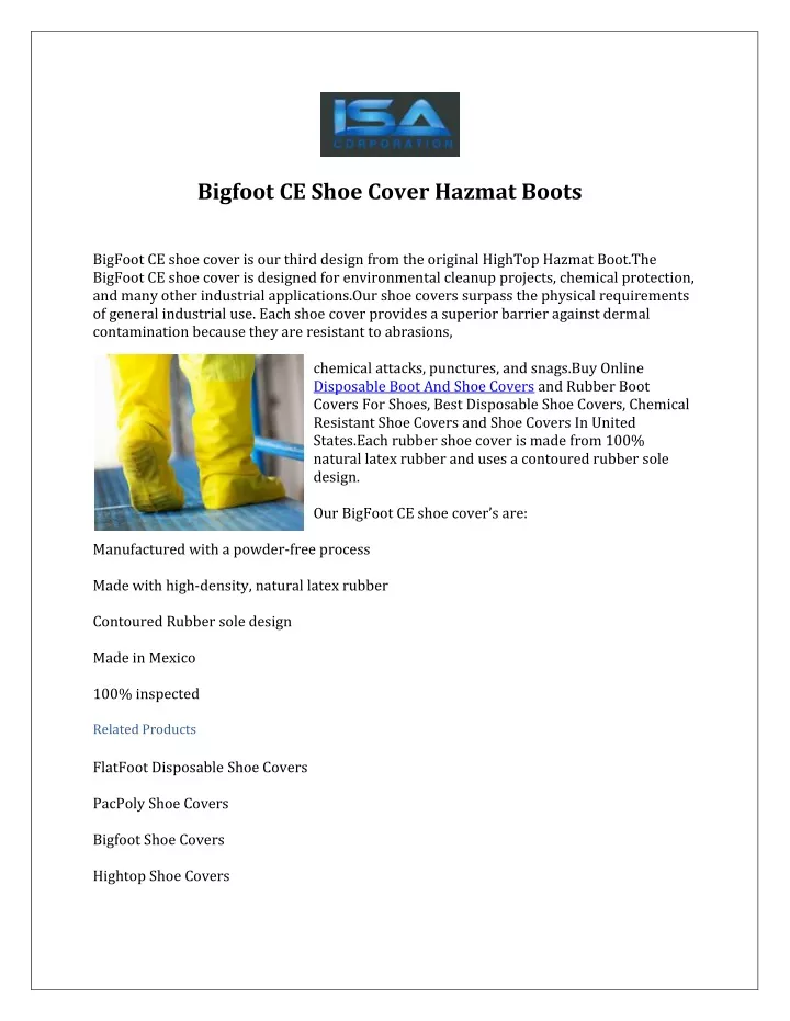 bigfoot ce shoe cover hazmat boots