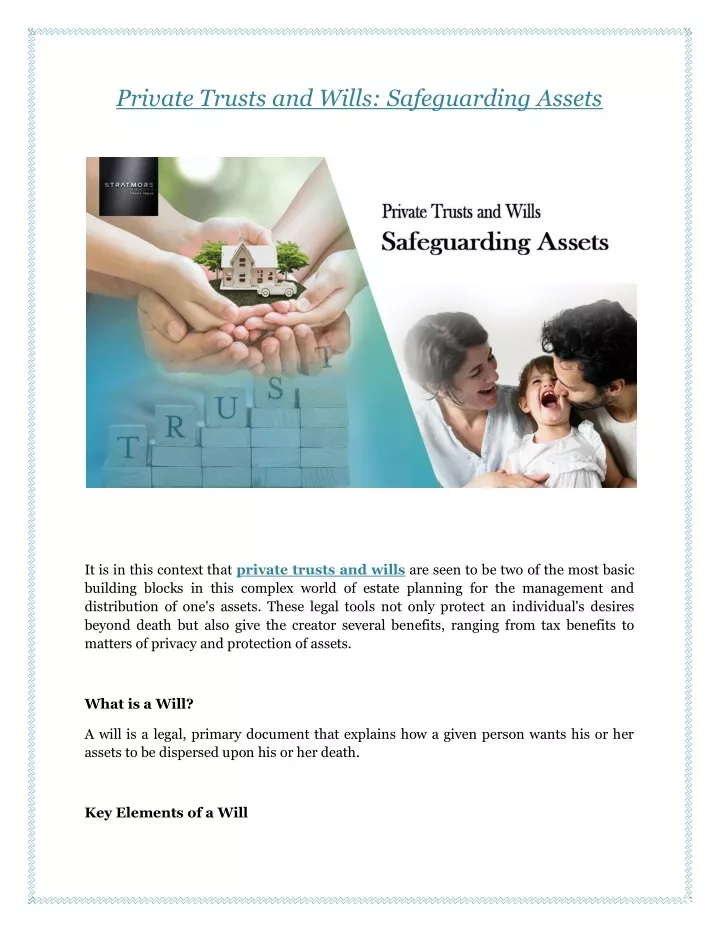 private trusts and wills safeguarding assets