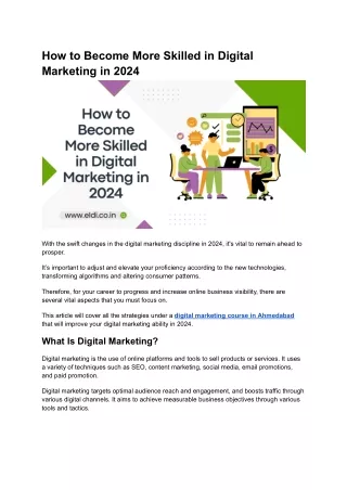 How to Become More Skilled in Digital Marketing in 2024