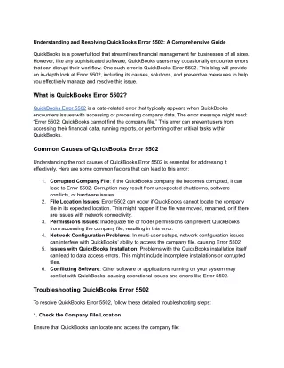 understanding and resolving quickbooks error 5502