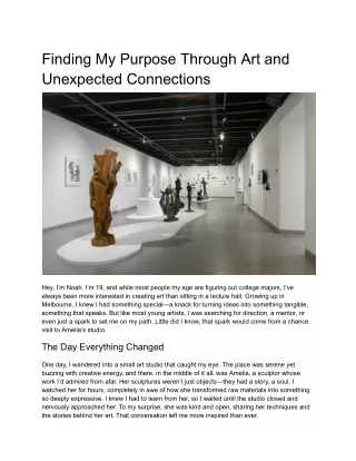 finding my purpose through art and unexpected