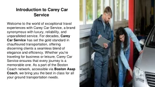 Experience the Excellence of Carey Car Service