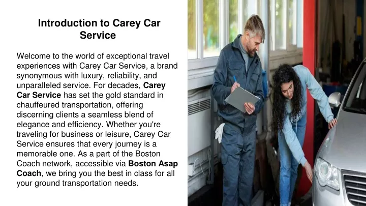 introduction to carey car service welcome