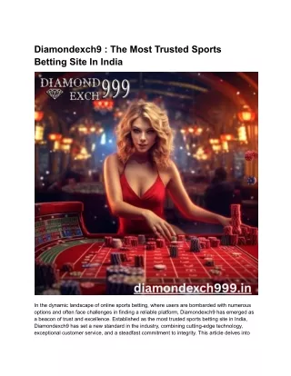 Diamondexch9 _ The Most Trusted Sports Betting Site In India