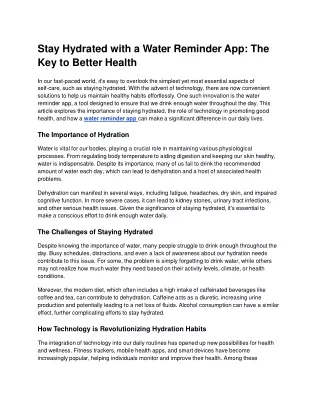 stay hydrated with a water reminder
