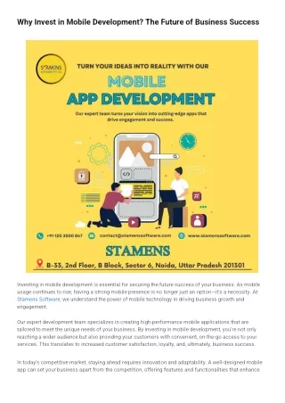 why invest in mobile development the future