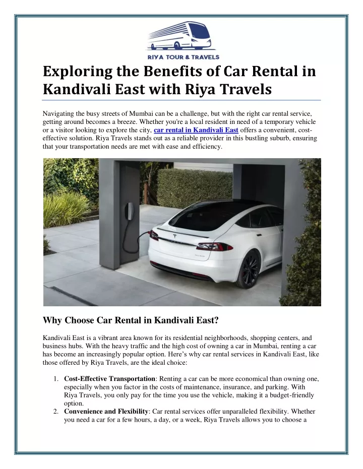 exploring the benefits of car rental in kandivali