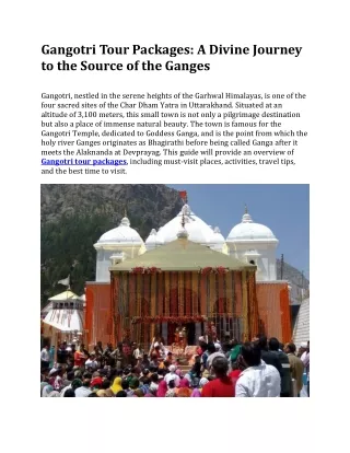 Gangotri Tour Packages
