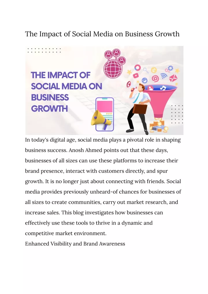 the impact of social media on business growth