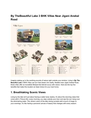 3 BHK Luxury Villas near Jigani Anekal Road