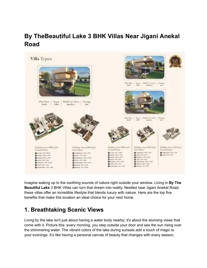 by thebeautiful lake 3 bhk villas near jigani