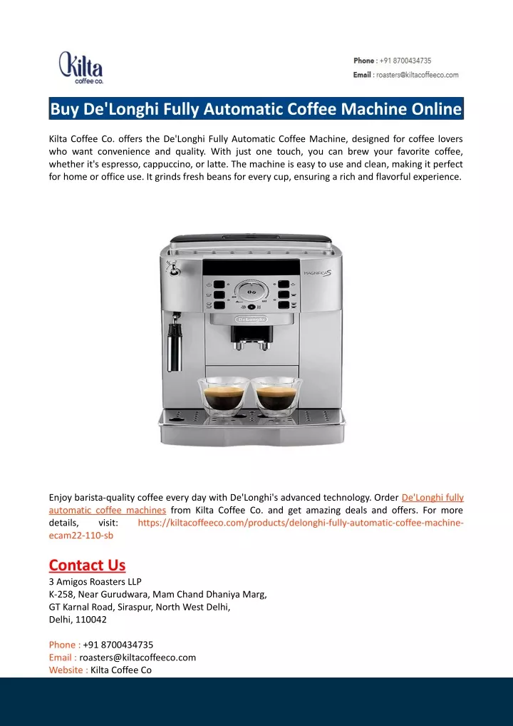 buy de longhi fully automatic coffee machine