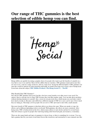 The HS - buy hemp edibles