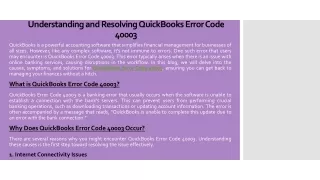 understanding and resolving quickbooks error code 40003
