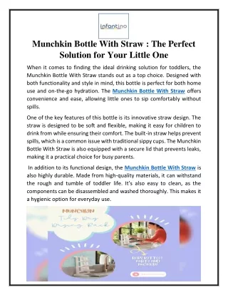 munchkin bottle with straw the perfect solution