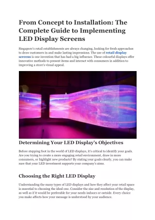 From Concept to Installation The Complete Guide to Implementing LED Display Screen