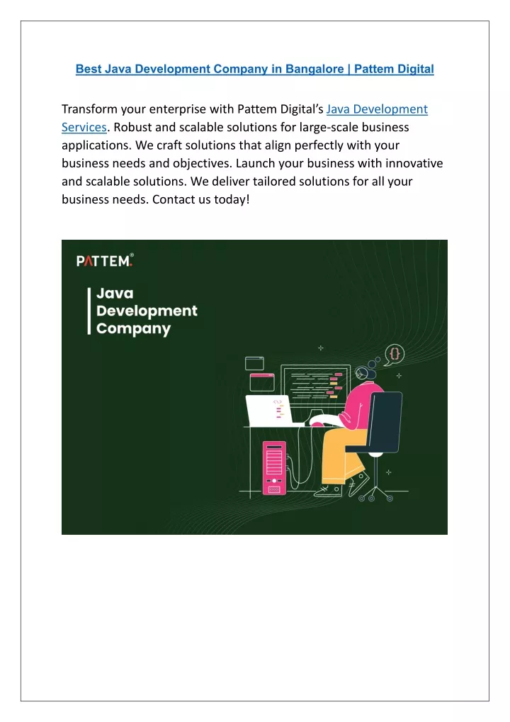 best java development company in bangalore pattem