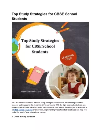 Top Study Strategies for CBSE School Students