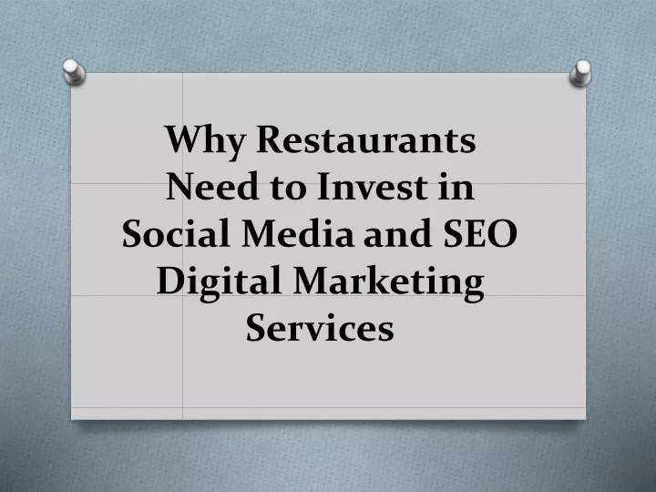 why restaurants need to invest in social media and seo digital marketing services