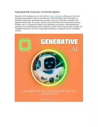 exploring the role of generative