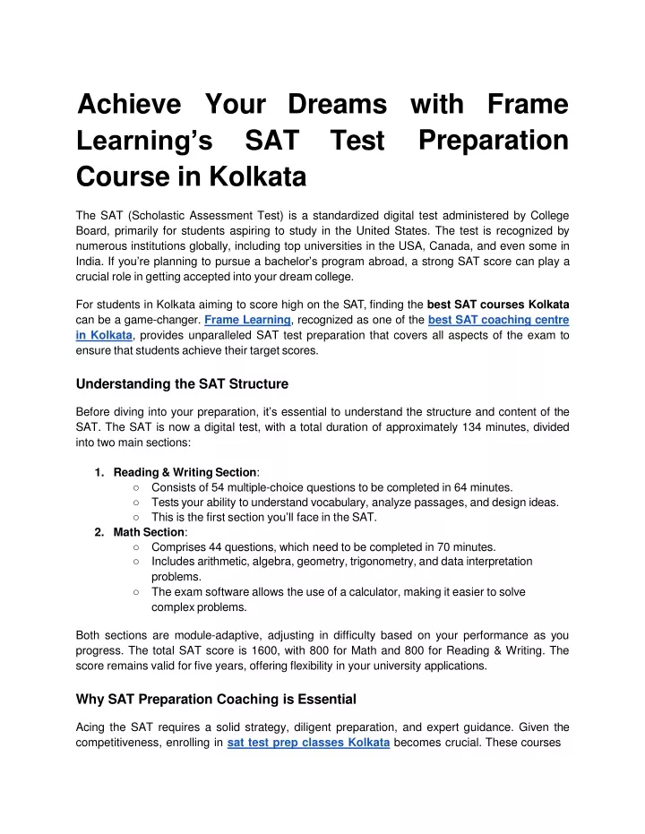 achieve your dreams with frame preparation