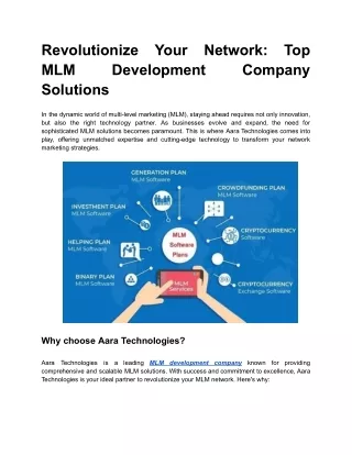 Revolutionize Your Network Top MLM Development Company Solutions