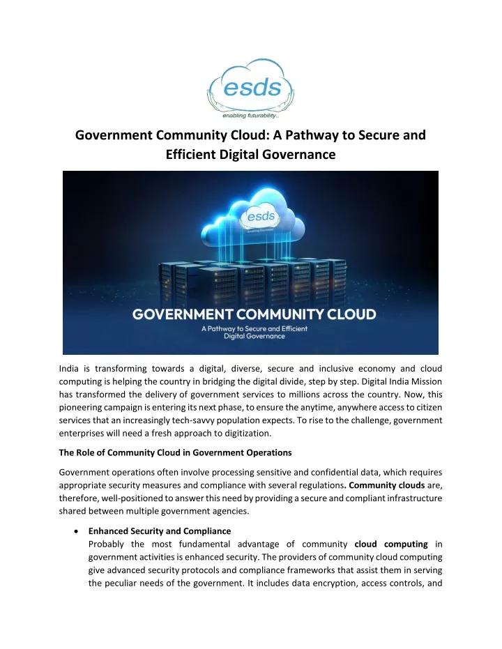 government community cloud a pathway to secure