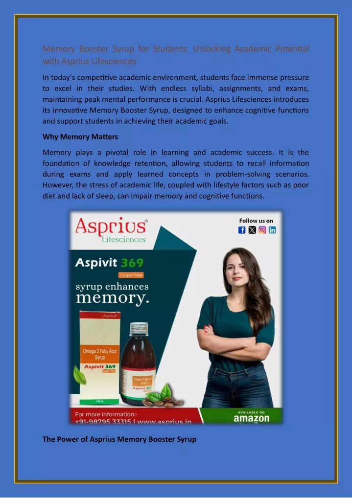 memory booster syrup for students unlocking