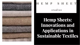 hemp sheets innovations and applications