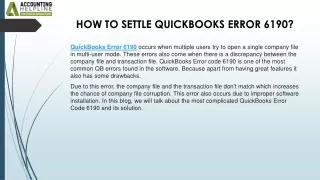 Effortless fixes for QuickBooks Error Code 6190