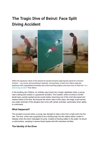 The Tragic Dive of Beirut_ Face Split Diving Accident