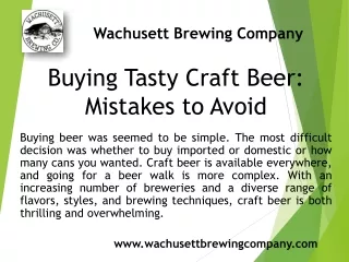 Craft brewery near me - Wachusett Brewing Company