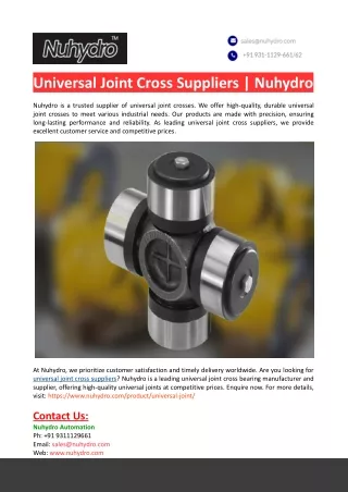 Universal Joint Cross Suppliers