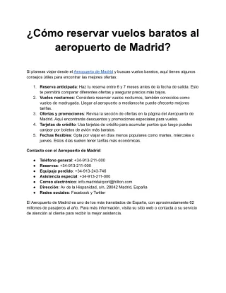 ¿Cómo reservar vuelos baratos al aeropuerto de Madrid