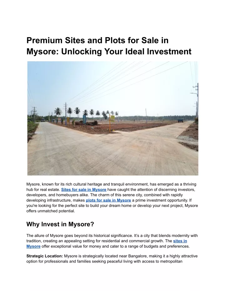 premium sites and plots for sale in mysore