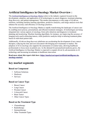 artificial intelligence in oncology market