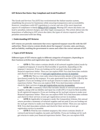 GST Return Due Dates Stay Compliant and Avoid Penalties!!