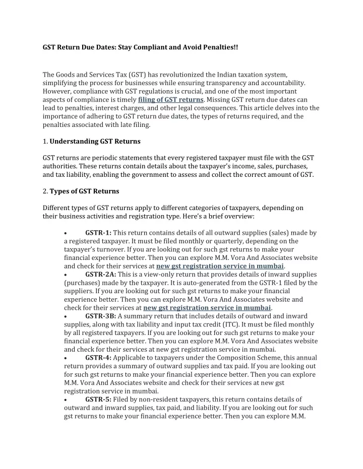 gst return due dates stay compliant and avoid