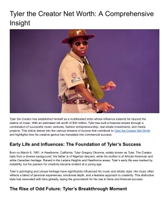 Tyler the Creator Net Worth_ A Comprehensive Insight