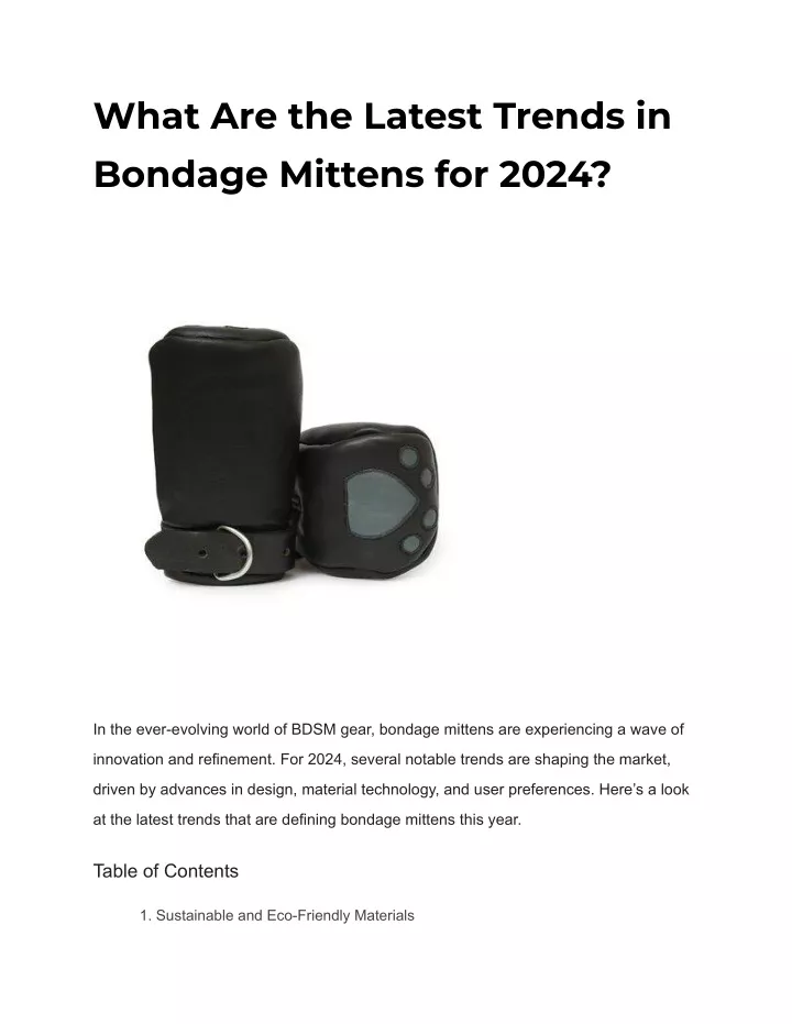 what are the latest trends in bondage mittens