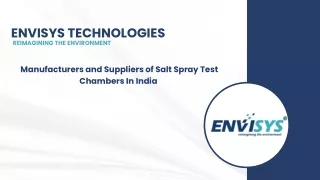 Envisys Technologies -  Salt Spray Test Chambers suppliers in india