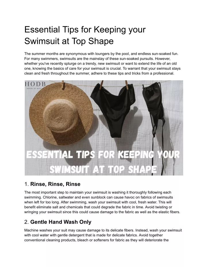 essential tips for keeping your swimsuit