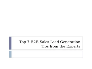 top 7 b2b sales lead generation tips from the experts