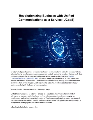 Revolutionizing Business with Unified Communications as a Service (UCaaS)