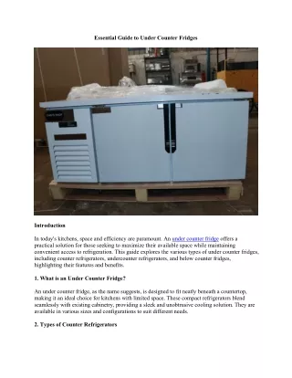 essential guide to under counter fridges