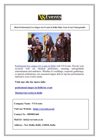 book professional live singers for events