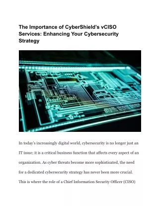 The Importance of CyberShield’s vCISO Services_ Enhancing Your Cybersecurity Strategy