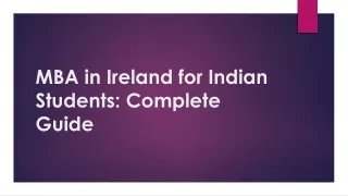 mba in ireland for indian students complete guide